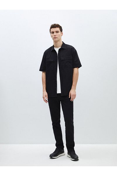 LC Waikiki Kurzärmliges Jeanshemd für Herren mit bequemer Passform