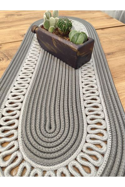 ModaCardin Bohemian Style Jute and Straw Decorative Tablecloth - Runner 35x100 CM, American Service, Coffee Table Cloth