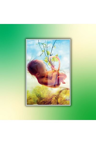 GAAGART Tub de sticlă cu cadru metalic Tabloul poliklinikă pentru copii Natură și foetus