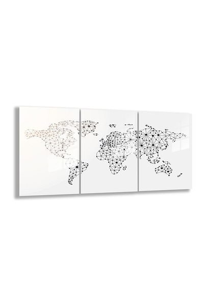 GAAGART Set de masă din sticlă securizată Harta lumii punctuale
