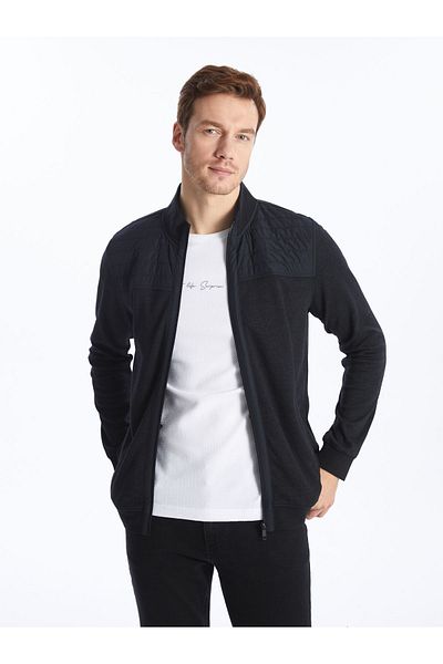 LC Waikiki Men's Zippered Stand Collar Long Sleeve Sweatshirt