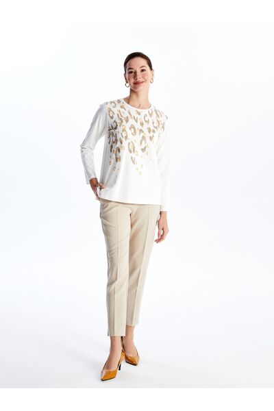 LC Waikiki Dámská halenka s dlouhým rukávem a výstřihem