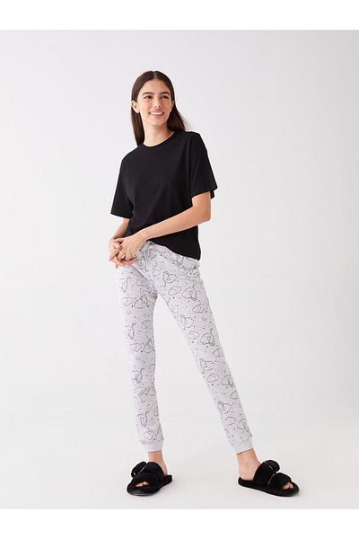 LC Waikiki Patterned Women's Jogger Pajama Bottoms with Elastic Waist