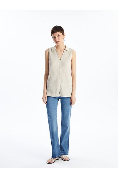 LC Waikiki Lcw Women's Polo Neck Straight Blouse