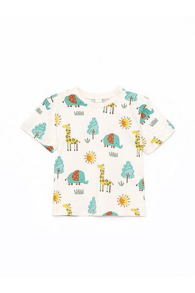 LC Waikiki Crew Neck Short Sleeve Baby Boy T-Shirt and Trousers 2 Pieces Set