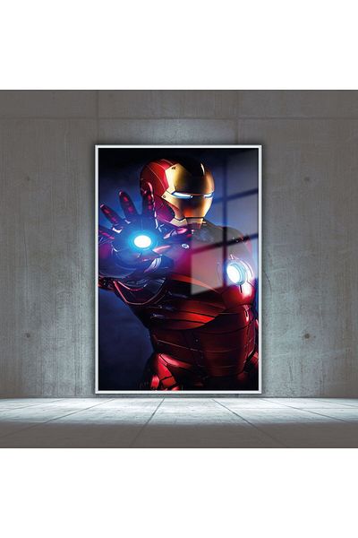 GAAGART Cadru metalic Sticlă Tablou Personaj de film Iron Man Imagine