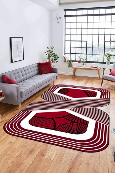 EY HOME Digital Printed Non-Slip Base Washable Colorful Laser Cut Kitchen Living Room Carpet