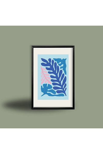 GAAGART Masa de baie MDF cu un singur cadru laminat din lemn Blue Seaweed