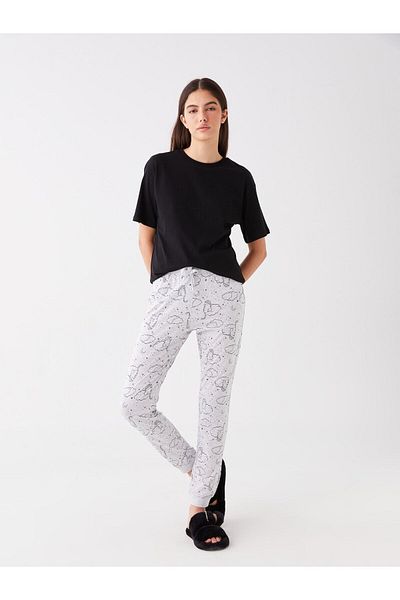 LC Waikiki Patterned Women's Jogger Pajama Bottoms with Elastic Waist