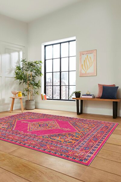 EY HOME Dijital Kaymaz Taban Yıkanabilir Göbekli Klasik Desen Yolluk Mutfak S...