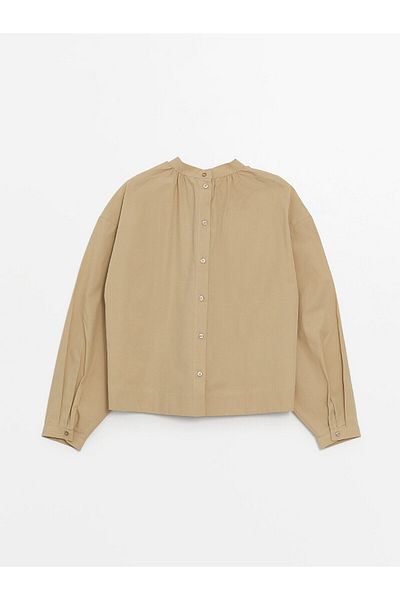 LC Waikiki Übergroße Bluse mit hohem Kragen und langen Ärmeln für Damen - LCW