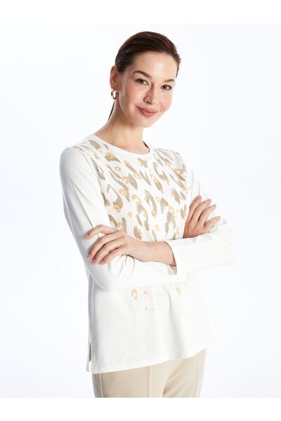 LC Waikiki Dámská halenka s dlouhým rukávem a výstřihem