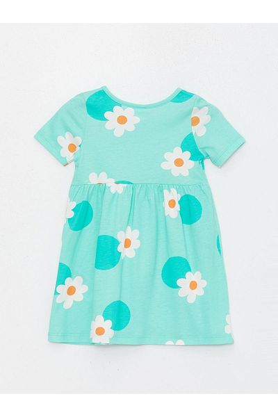 LC Waikiki Crew Neck Short Sleeve Dress for Baby Girl