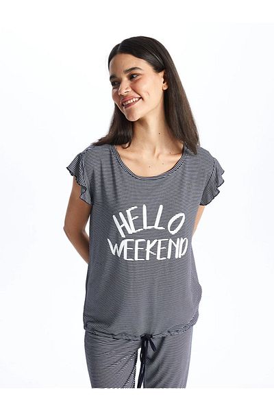 LC Waikiki Lcw Dream Crew Neck Striped Short Sleeve Women's Pajamas Set