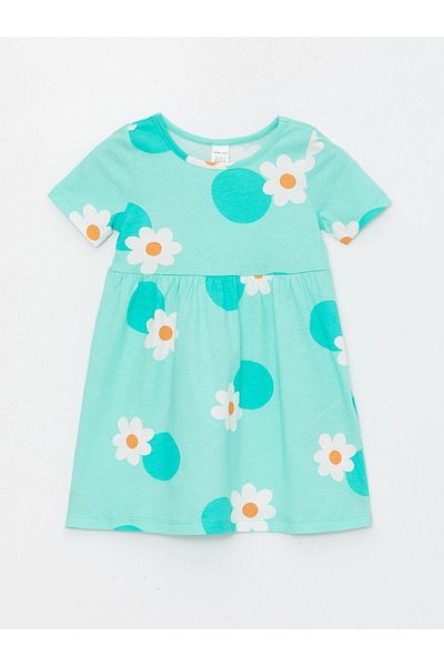 LC Waikiki Crew Neck Short Sleeve Dress for Baby Girl