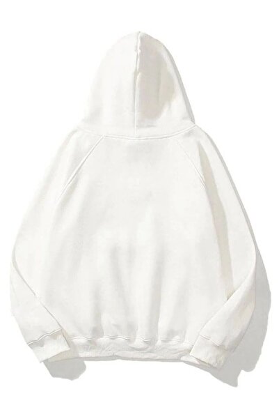 NOFLEN Unisex Essentials Baskılı Oversize Sweatshirt Hoodie