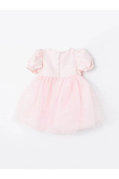 LC Waikiki LCW baby Bisiklet Yaka Kısa Kollu Kız Bebek Tütü Elbise