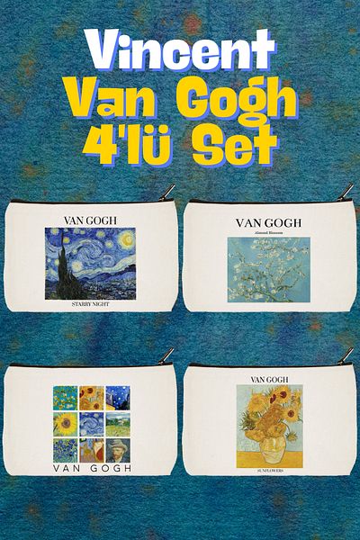 designedfy Van Gogh Printed Campaign Σετ Μακιγιάζ 4 τεμαχίων - Στυλό και Πορτοφόλι