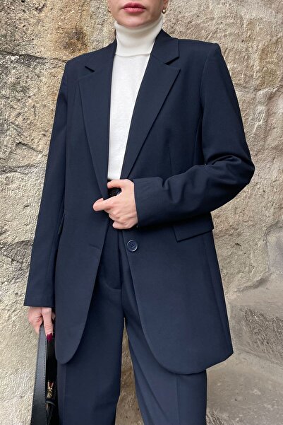 MAGARDE Blazer Jacket Fabric Set - NAVY BLUE