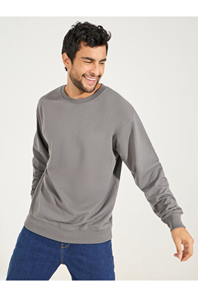 Styli Relaxed Fit Cotton Terry Sweatshirt
