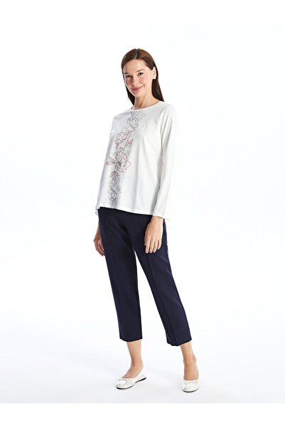 LC Waikiki Dámská halenka s dlouhým rukávem a výstřihem se vzorem