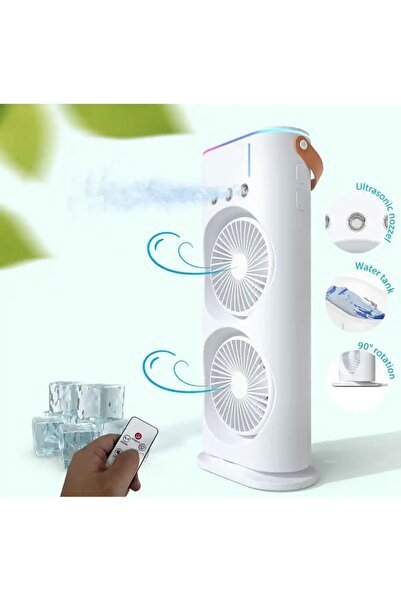 SKYLOONG Şarjlı Masa Üstü Vantilatör Kumandalı 3 Spreyli Buharlı Hız Modlu Mi...