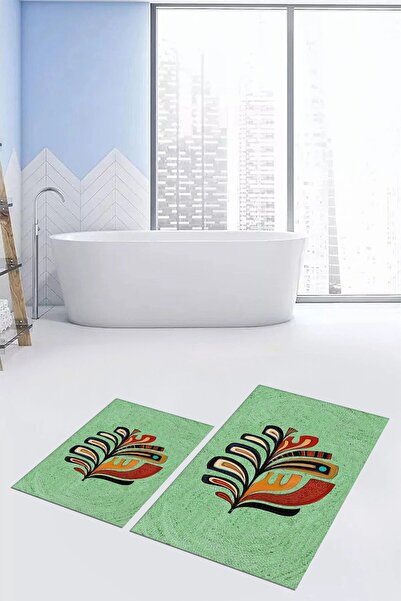 EY HOME cu imprimeu Set de covor de baie cu model de frunze colorate, lavabil...