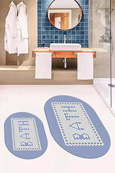 EY HOME Set de toaletă digitală cu cu imprimeu modele de mozaic pentru baie, ...