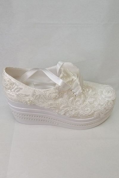 Berush Bride 601 Series Wedge Heel French Lace Wedding Dress Shoes