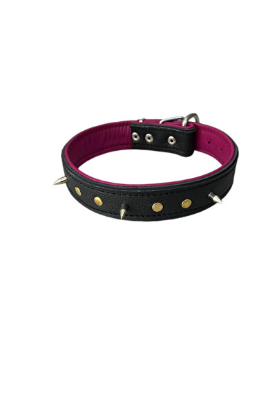 Lndr Medium Arc Real Leather Dog Collar - Size 3.5 X 60 cm with Metal Ornament