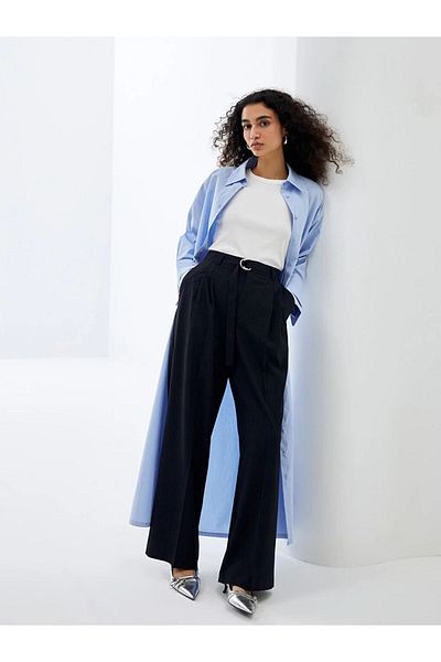 LC Waikiki LCW Modest Women - Comfortable Fit Straight Palazzo Trousers