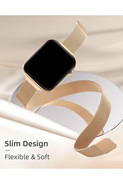Nezih Case Watch 2/3/4/5/6/7/8/9/se/ultra/ultra 2 44/45/49mm Ve Seri 10 46mm Uyumlu Hasır Metal Kordon