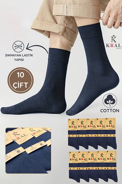 KRAL SOCKS 10 bucăți șosete bărbați din bumbac pieptănat de vară, medii lungi, parfumate