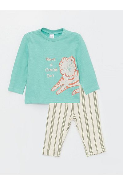 LC Waikiki LCW Crew Neck Baby Boy T-Shirt and Pants 2 Pieces Set