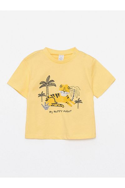LC Waikiki Crew Neck Printed T-Shirt and Trousers for Baby Boy - Set of 2