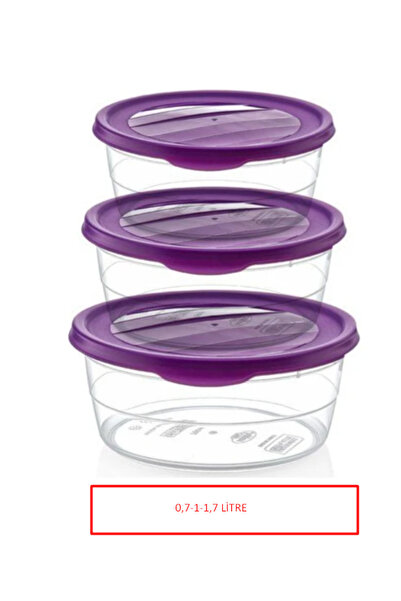 HOBBY LİFE Hobby Life Yuvarlak 3 lü Trend Saklama Kabı (0,7+1,1+1,75 lt)