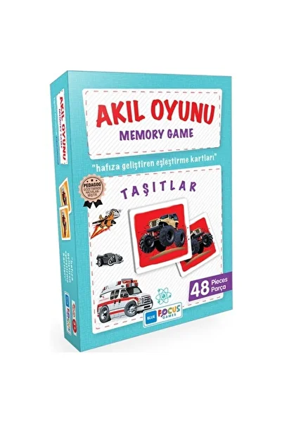 Blue Focus Karne Gift Memory Games-Mind Games-Vehicles-48 Pieces (BF119)