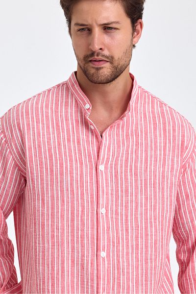 Tarz Cool Linen Blended Men's Shirt - Prevailing Collar, Regular Fit