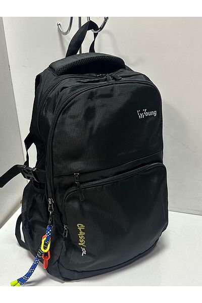 ÇÇS Men's Black Waterproof Large Size Backpack - Multi-Compartment, 51582