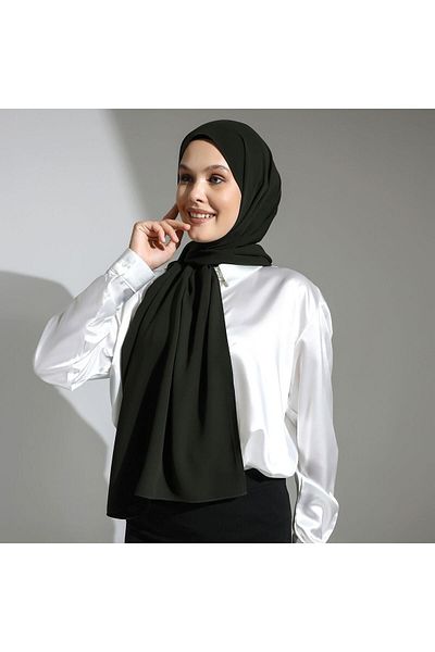 Berel Moda Αιγυπτιακό μεταξωτό σάλι Χακί Πράσινο
