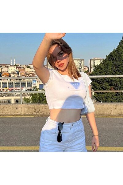1blood 777 Manifest Crop Top синьо-білий шанс crop