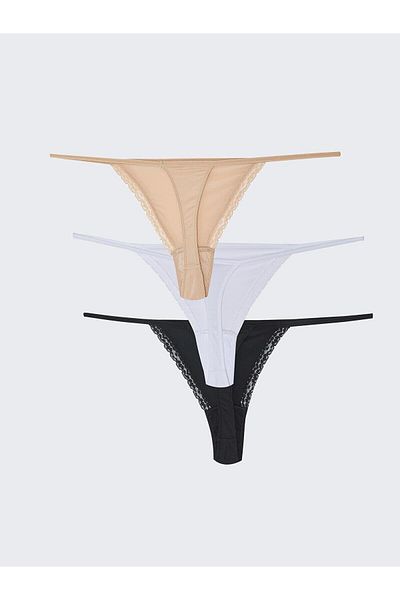 LC Waikiki LCW DREAM - Set de 3 chiloți tanga cu dantelă