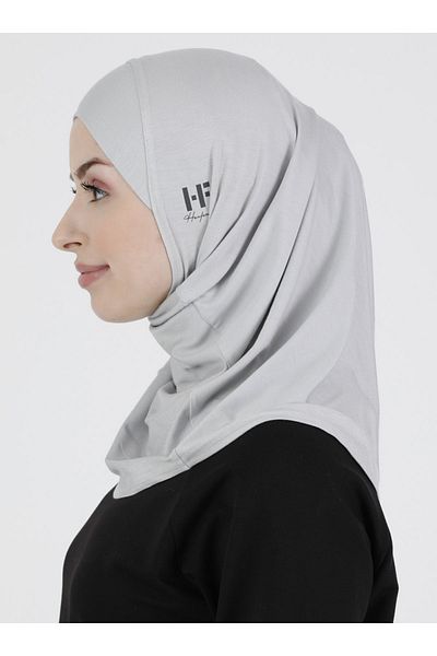Ecardin Premium Flat Sports Hijab - Ready Comfort Sport Hijab Bonnet για αθλητικό χιτζάμπ αθλητή - ανοιχτό γκρι