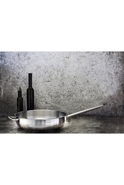 Hascevher Horeca Helvane Tava 36x10 cm - Çift Kulplu - Çelik Kulplu - Kapaksız