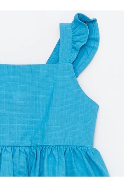 LC Waikiki Základní holčičí šaty na ramínka - čtvercový límec