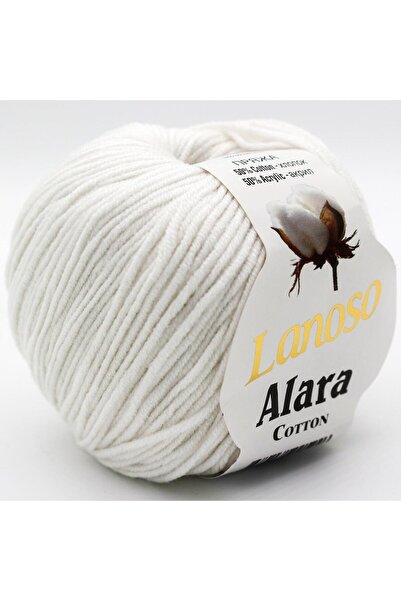 Lanoso 955 Fir alb Alara pentru tricotat manual