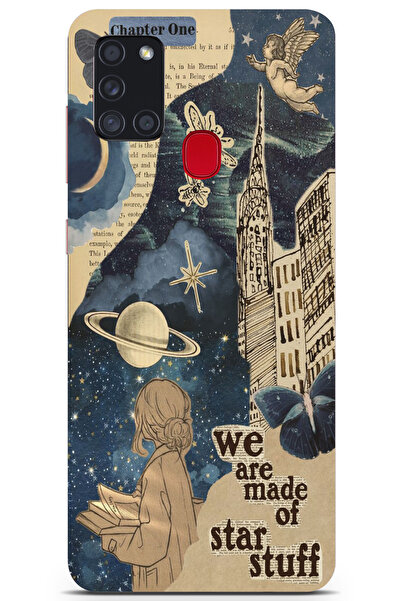 moonset Samsung Galaxy A21S Uyumlu Star Stuff Tasarımlı Baskılı Şeffaf Telefo...