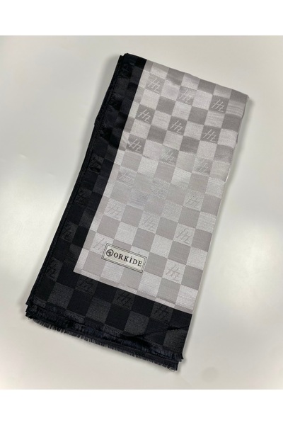 Orkide Dama Desen Monogram Şal