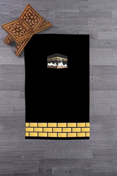 EY HOME Digital Printed Washable Kaaba Motif Gift Prayer Rug Prayer Mat 70X130