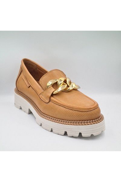 Mammamia D24Ya-3855 Tan Colored Genuine Leather Women's Casual Shoes